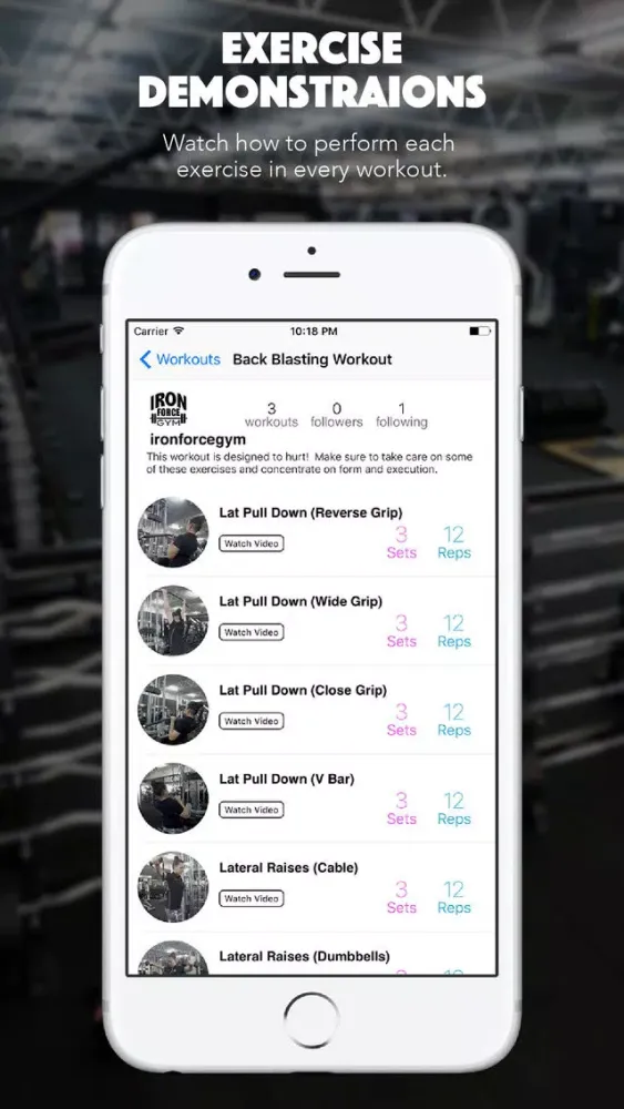 Capturas de tela do Iron Force Gym