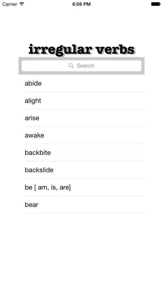 Capturas de pantalla de Ir-regular Verbs