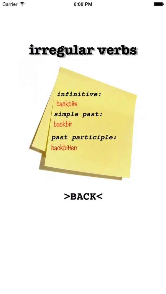 Capturas de pantalla de Ir-regular Verbs
