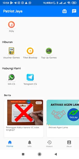 Tangkapan layar PATRIOT JAYA