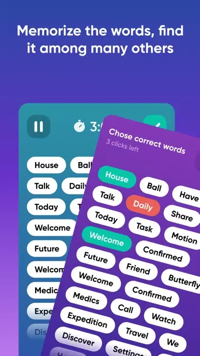 Memory training game with test Ekran Görüntüleri