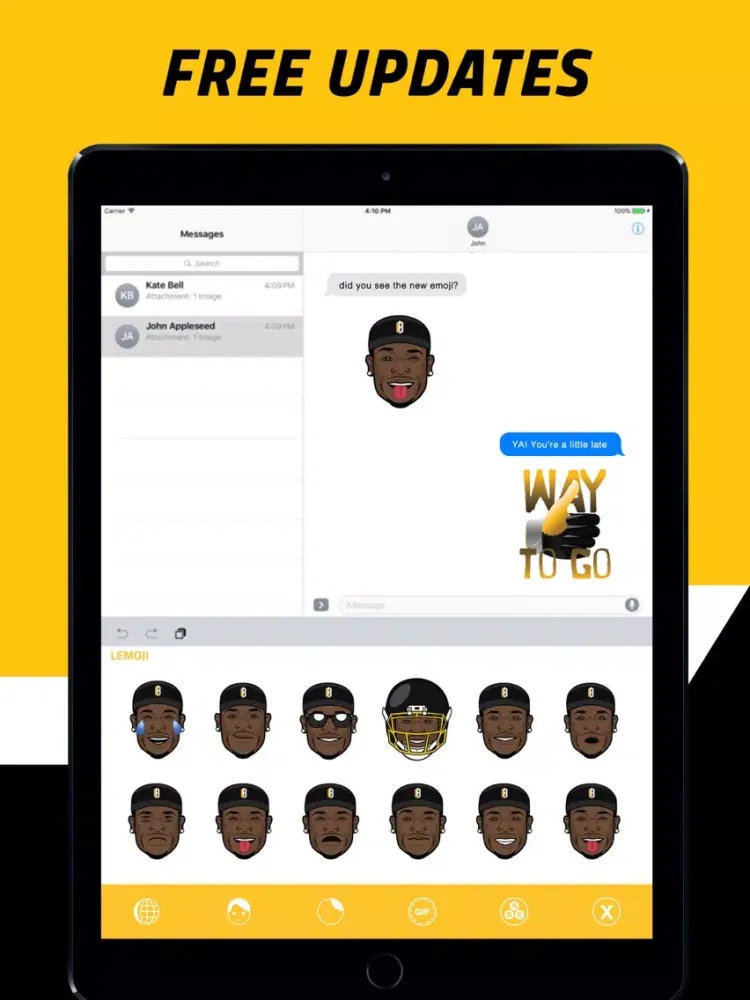 Tangkapan layar Le'Moji - Official Le'Veon Bell Emoji Keyboard iPad 