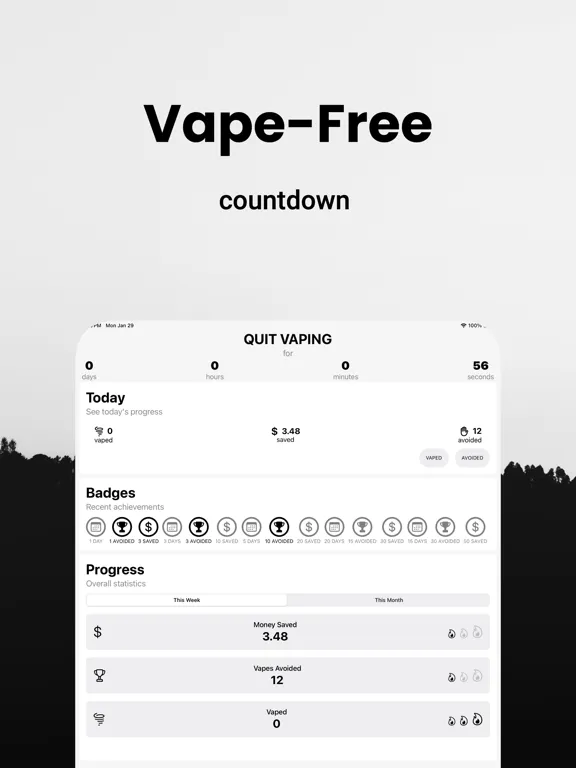 Quit Vaping Sober E-cigs Timer iPad 應用截圖