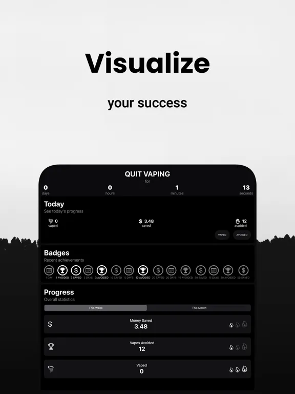 Quit Vaping Sober E-cigs Timer iPad 應用截圖