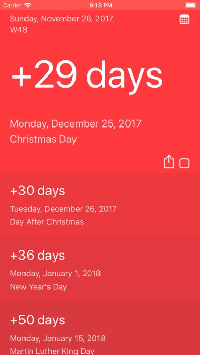 Captures d'écran de Red Days - Holiday Countdown