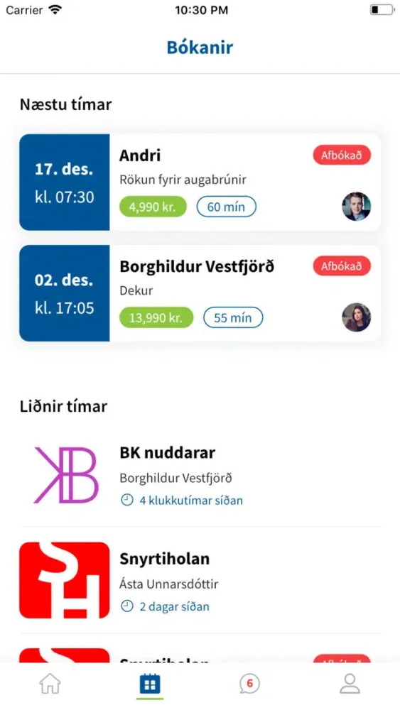 Bóka tíma應用截圖