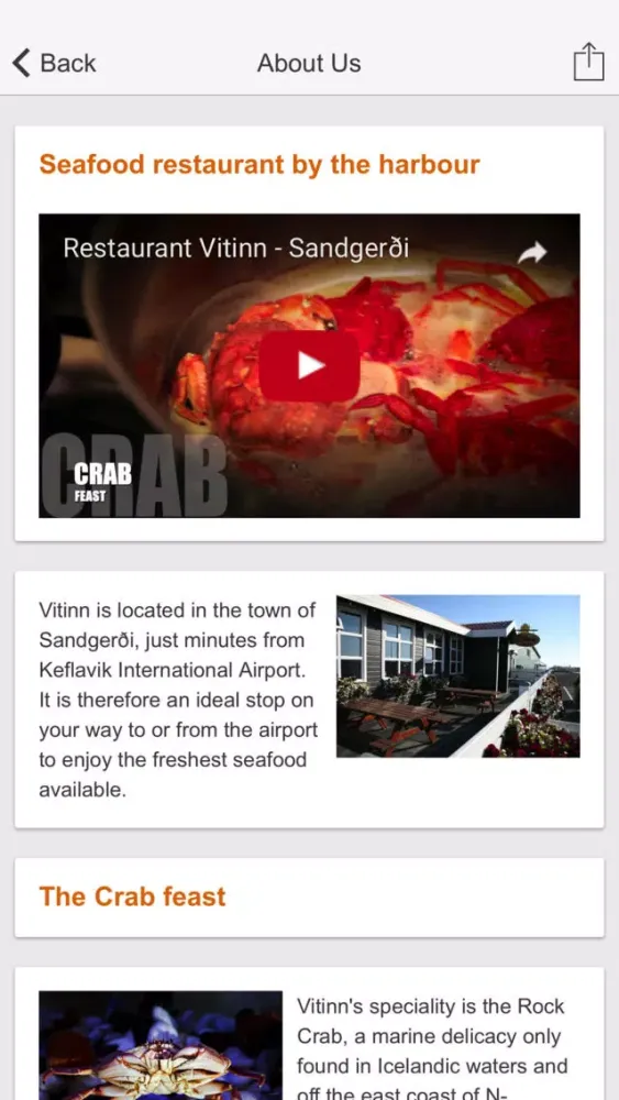 Captures d'écran de Vitinn Restaurant - Crab, Shellfish, Local Food