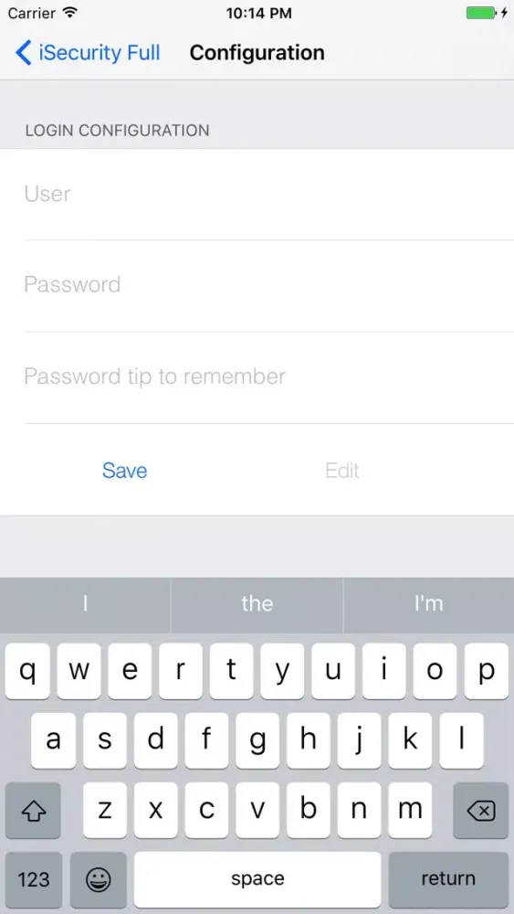 iSecurity Password Full Screenshots