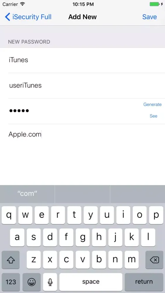 iSecurity Password Full Screenshots