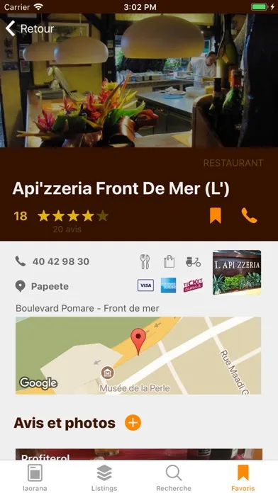 Capturas de tela do Tamaa - Restaurants in Tahiti