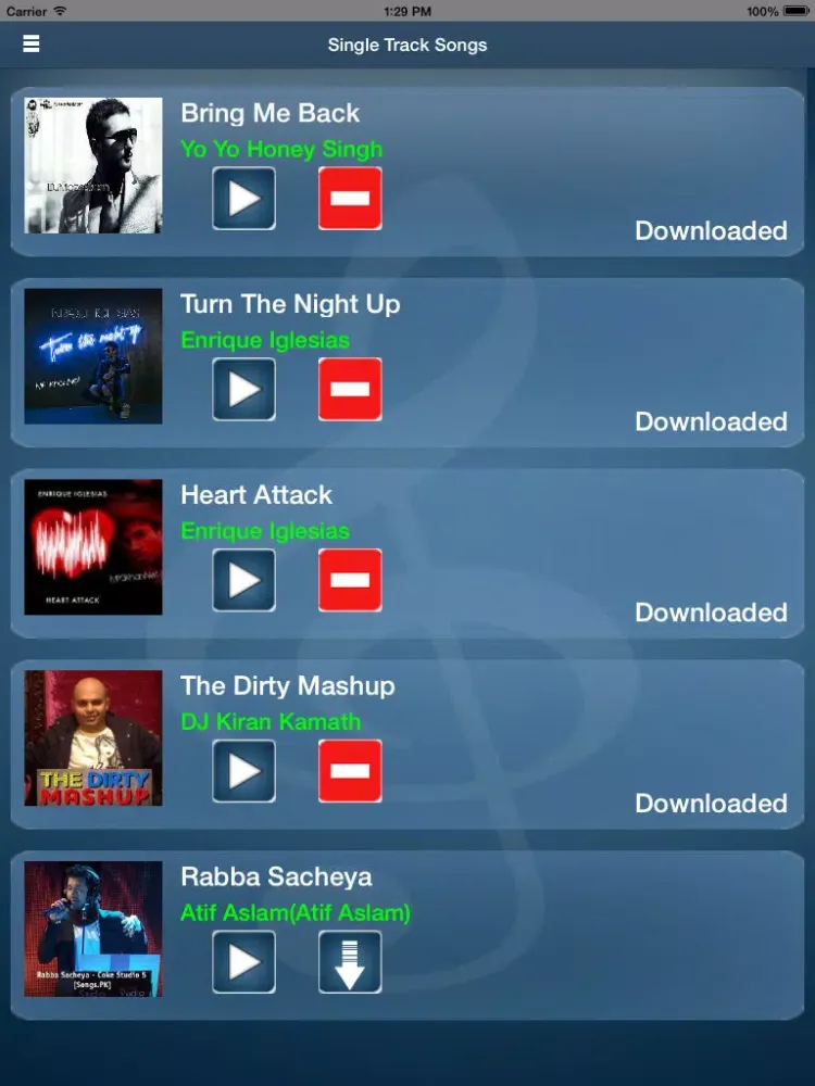 Tangkapan layar New Bollywood Songs iPad 