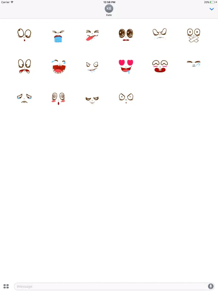 Animated Big-Eye Stickers For iMessage iPad 应用截图