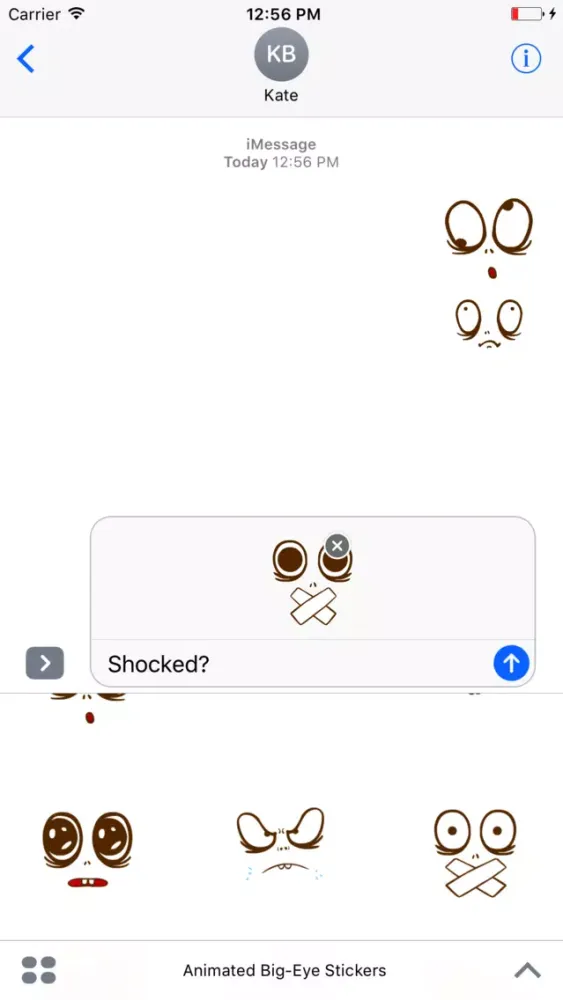 Animated Big-Eye Stickers For iMessage应用截图