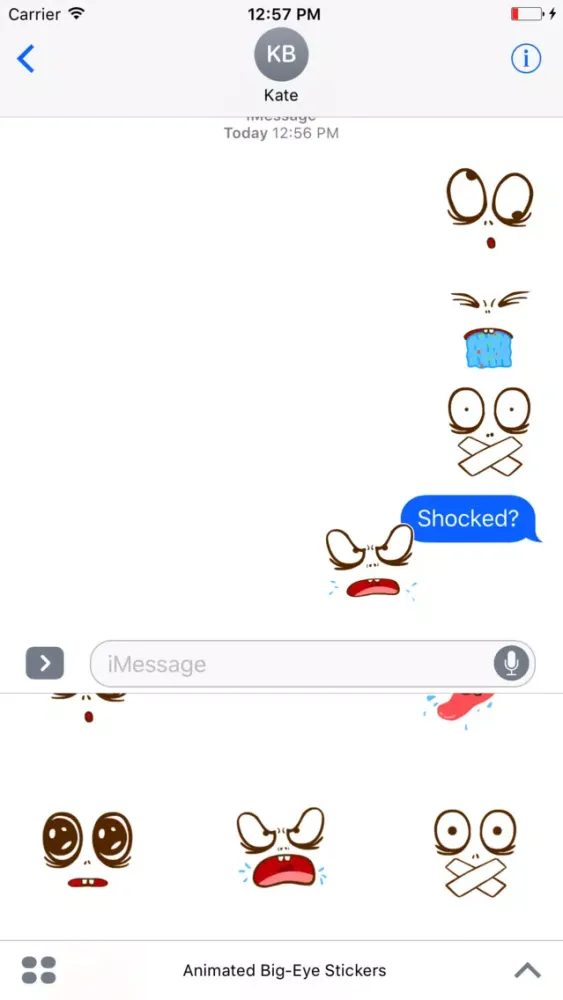 Animated Big-Eye Stickers For iMessage应用截图