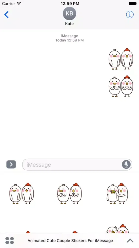 Animated Cute Couple Stickers For iMessage应用截图