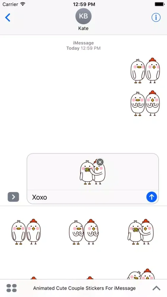 Animated Cute Couple Stickers For iMessage应用截图