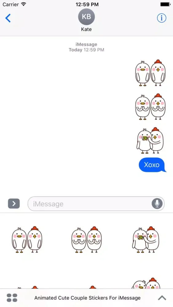 Animated Cute Couple Stickers For iMessage应用截图