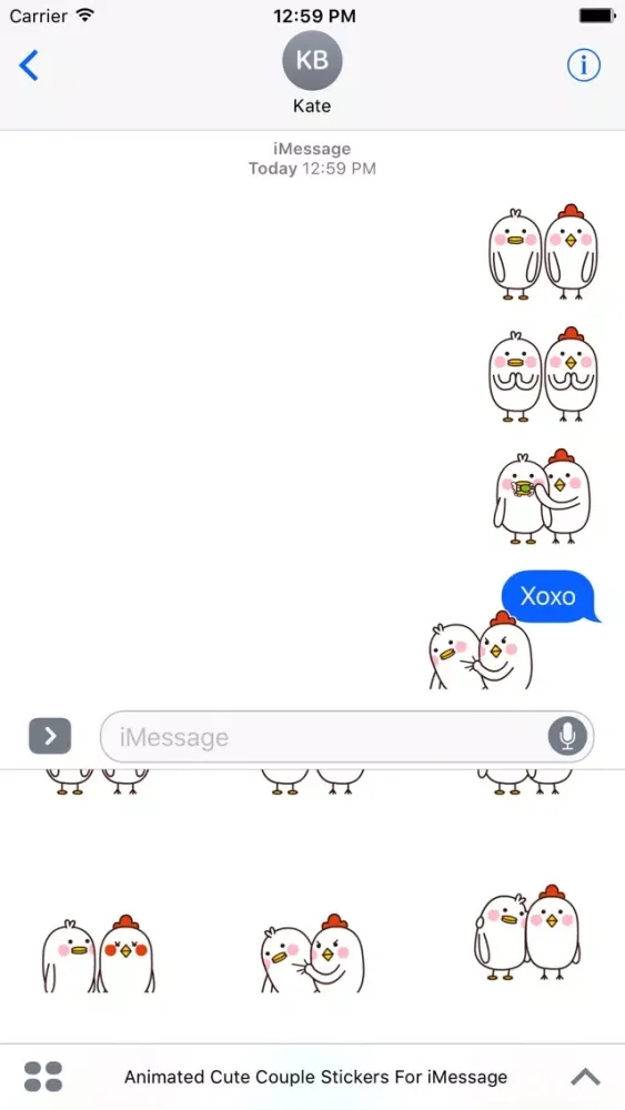 Animated Cute Couple Stickers For iMessage应用截图