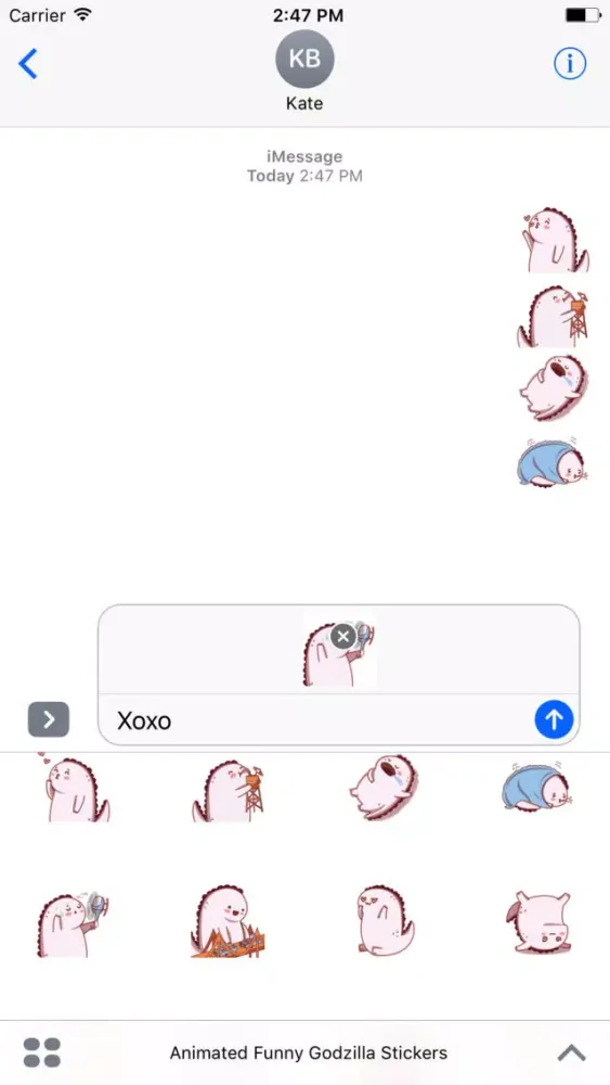 Ảnh chụp màn hình của Animated Funny Godzilla Stickers For iMessage