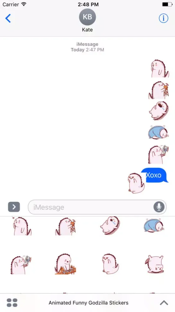 Ảnh chụp màn hình của Animated Funny Godzilla Stickers For iMessage