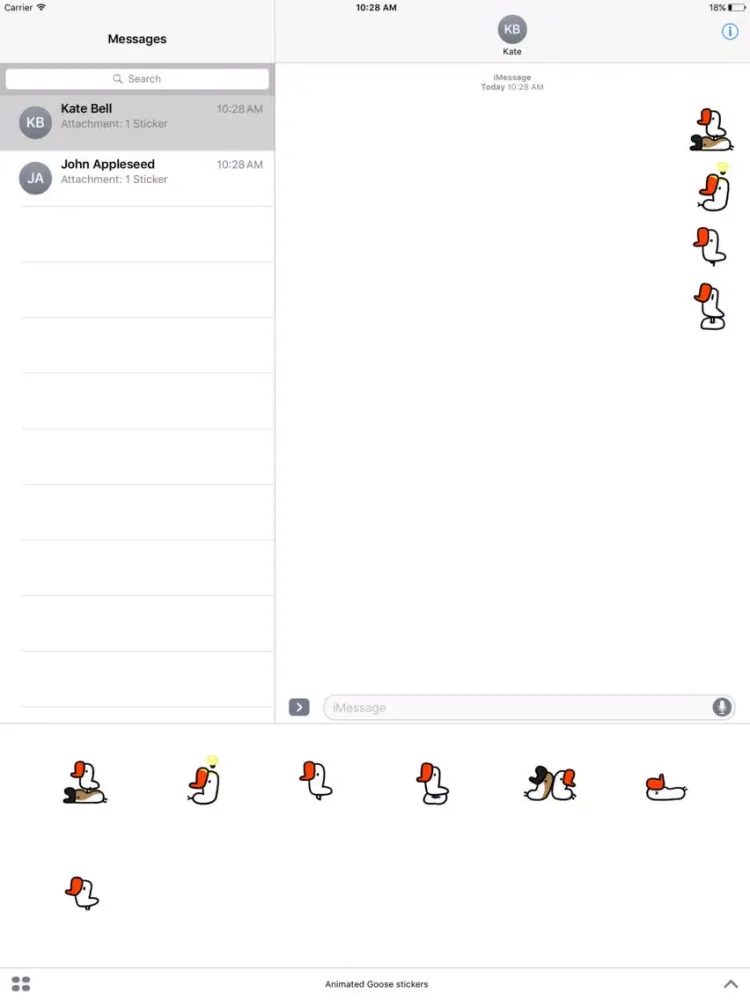 Tangkapan layar Animated Goose Stickers For iMessage iPad