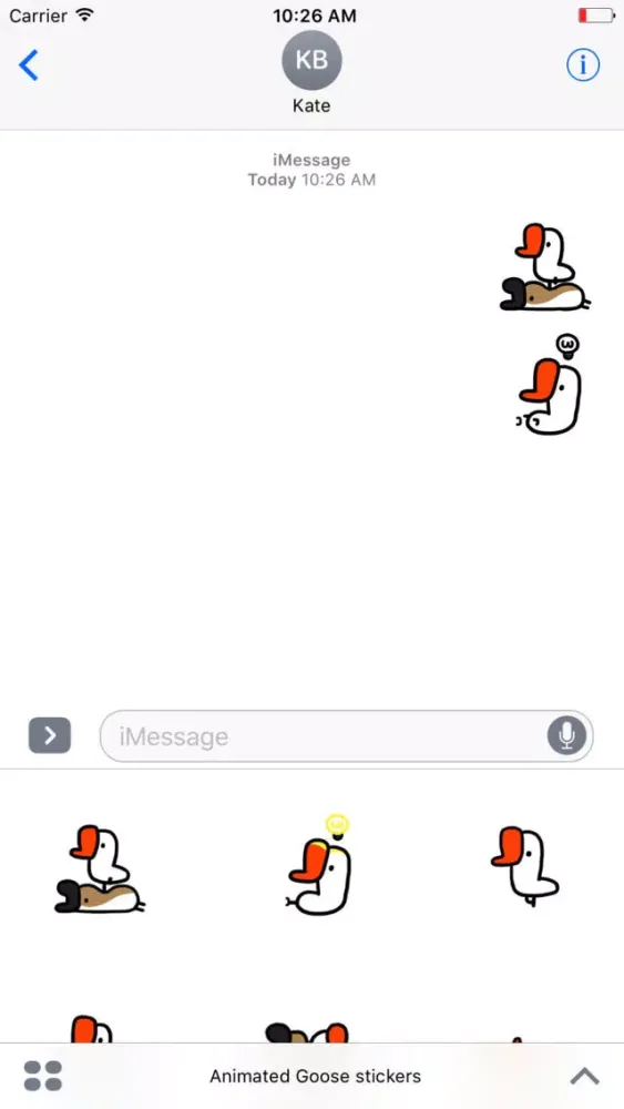 Tangkapan layar Animated Goose Stickers For iMessage