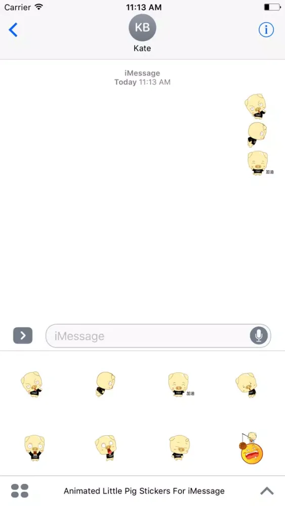 Tangkapan layar Animated Little Pig Stickers For iMessage