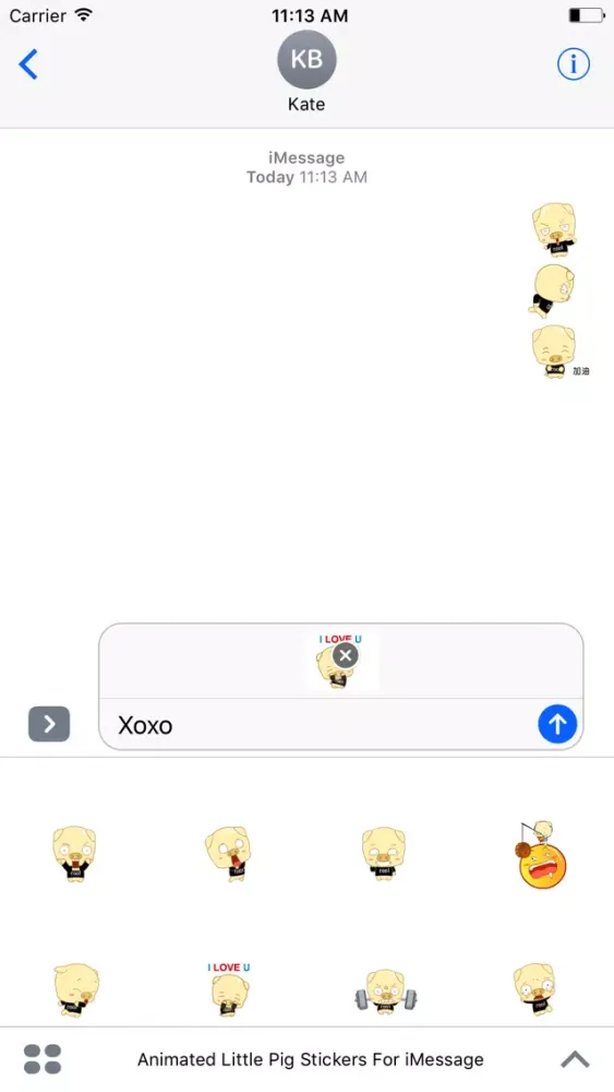 Tangkapan layar Animated Little Pig Stickers For iMessage