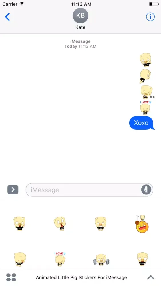 Tangkapan layar Animated Little Pig Stickers For iMessage