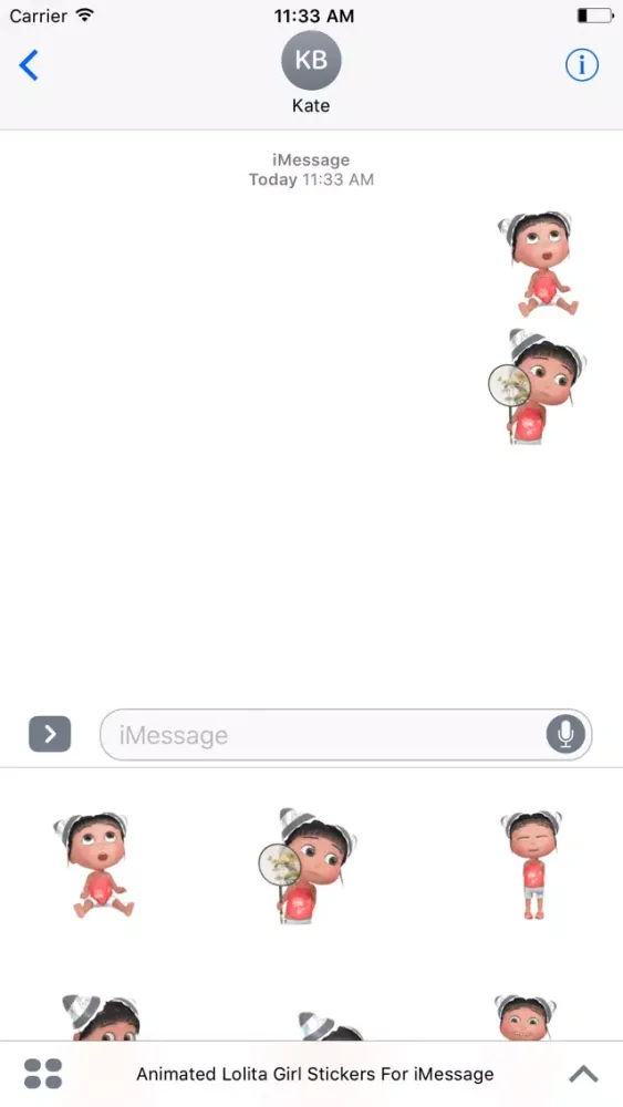 صور Animated Lolita Girl Stickers For iMessage