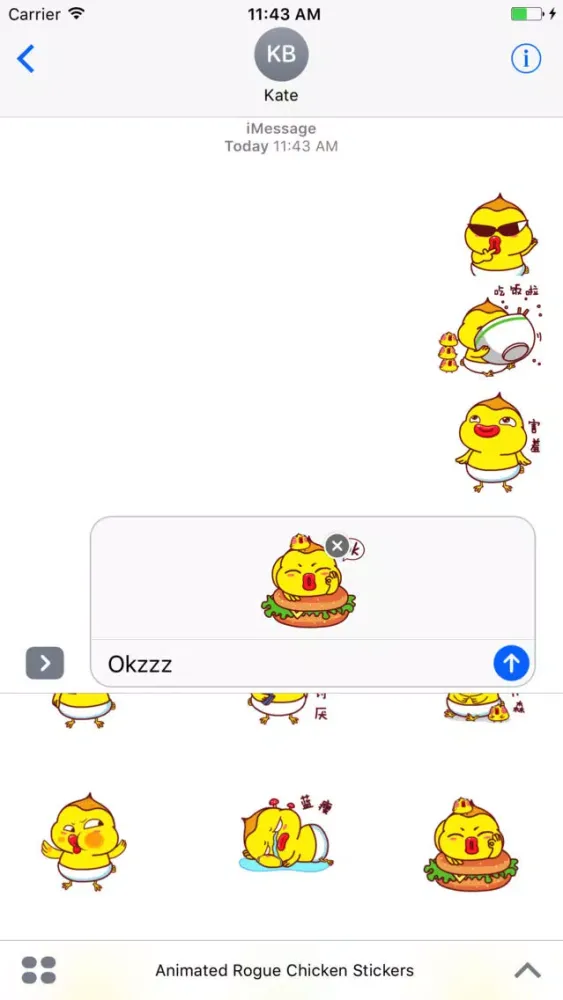 Capturas de tela do Animated Rogue Chicken Stickers For iMessage