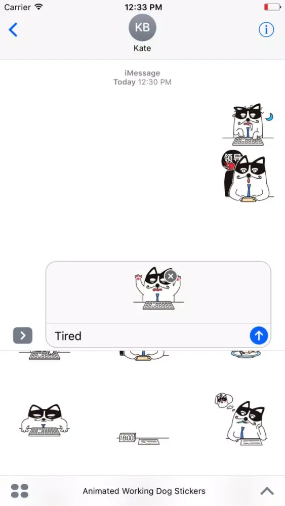 Animated Working Dog Stickers For iMessage Screenshots