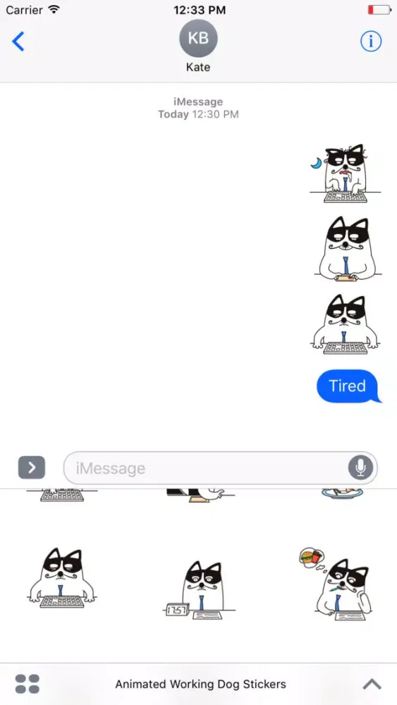 Animated Working Dog Stickers For iMessage Screenshots