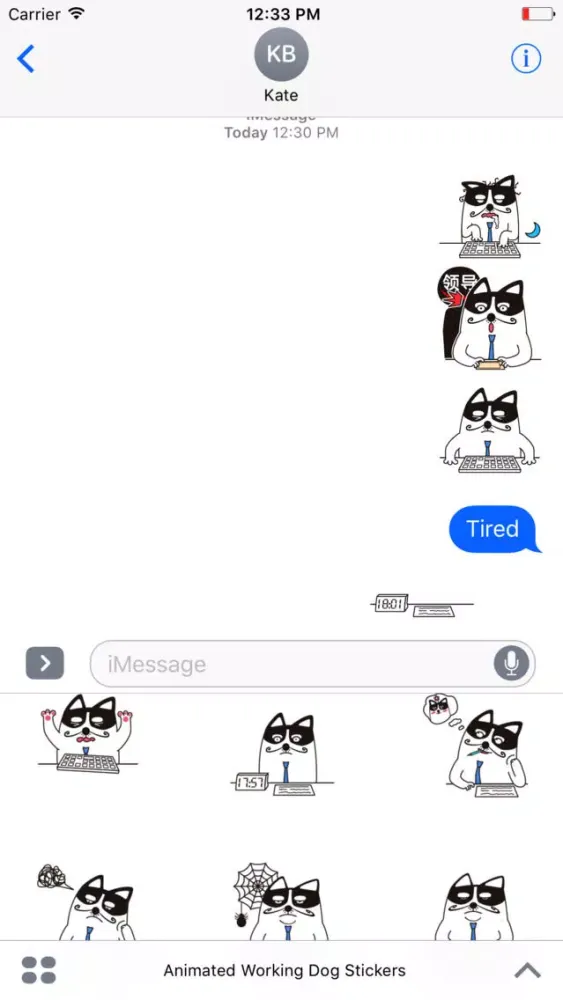 Animated Working Dog Stickers For iMessage Screenshots