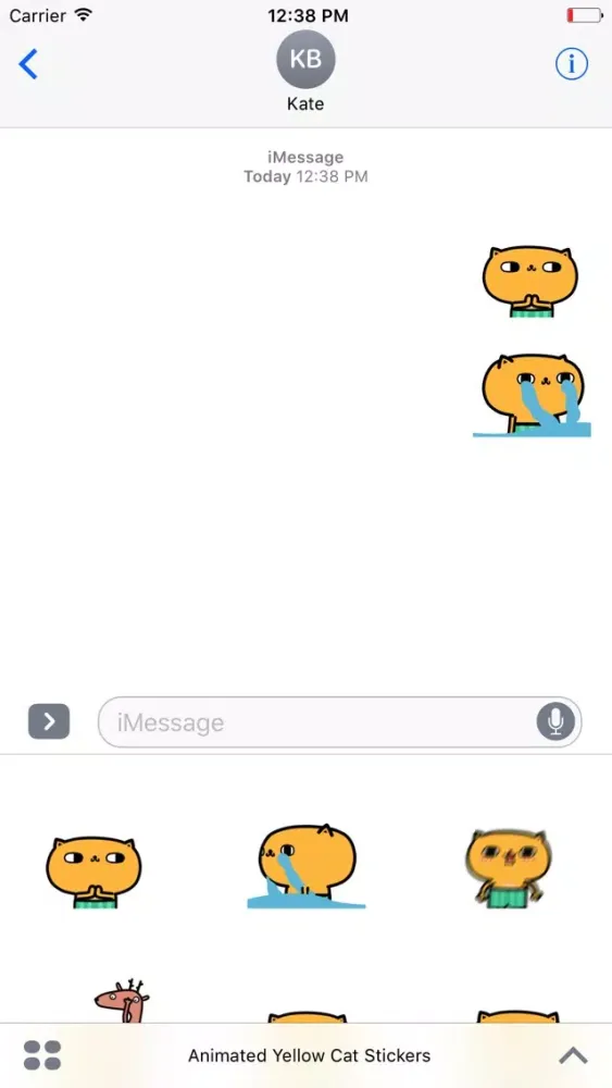 Animated Yellow Cat Stickers For iMessage スクリーンショット