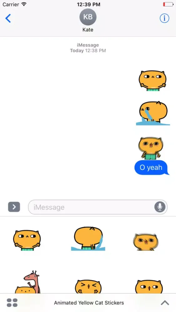 Animated Yellow Cat Stickers For iMessage スクリーンショット