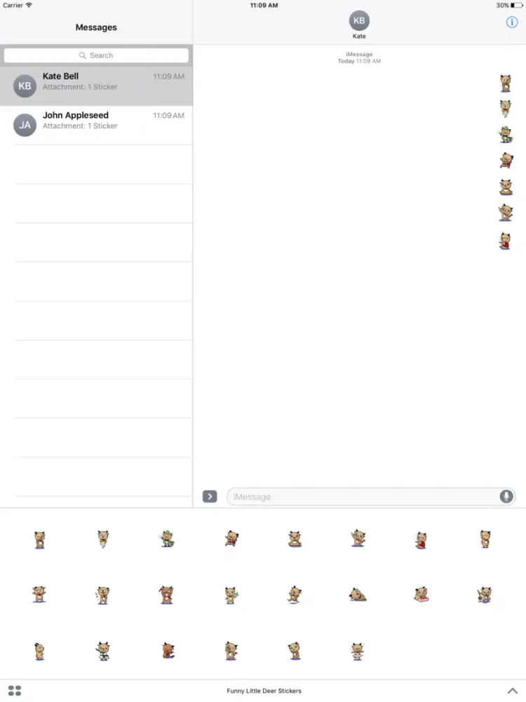 Funny Little Deer Stickers Pack For iMessage iPad 应用截图