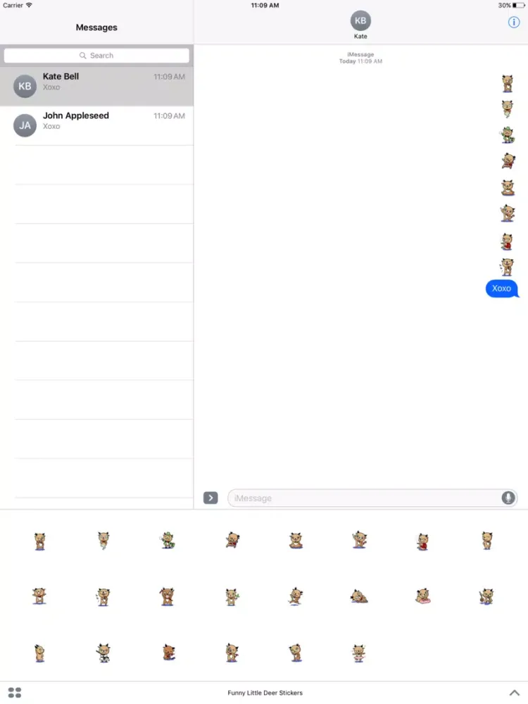 Funny Little Deer Stickers Pack For iMessage iPad 应用截图