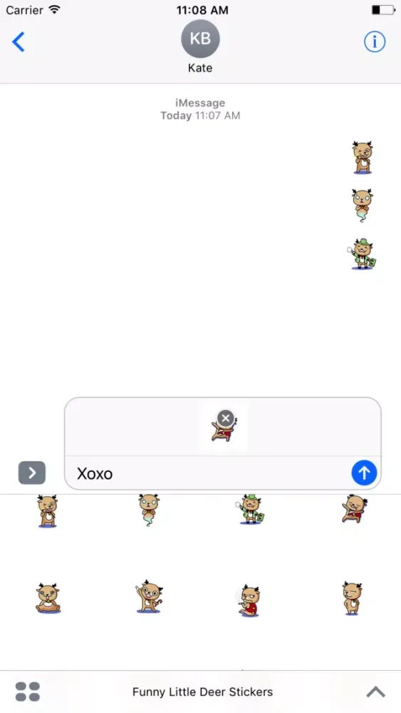 Funny Little Deer Stickers Pack For iMessage应用截图