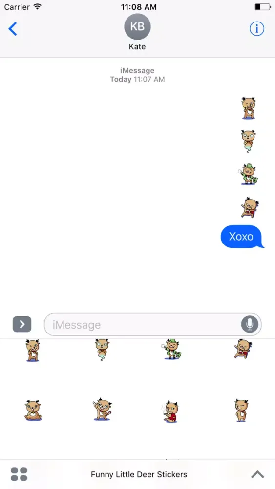 Funny Little Deer Stickers Pack For iMessage应用截图