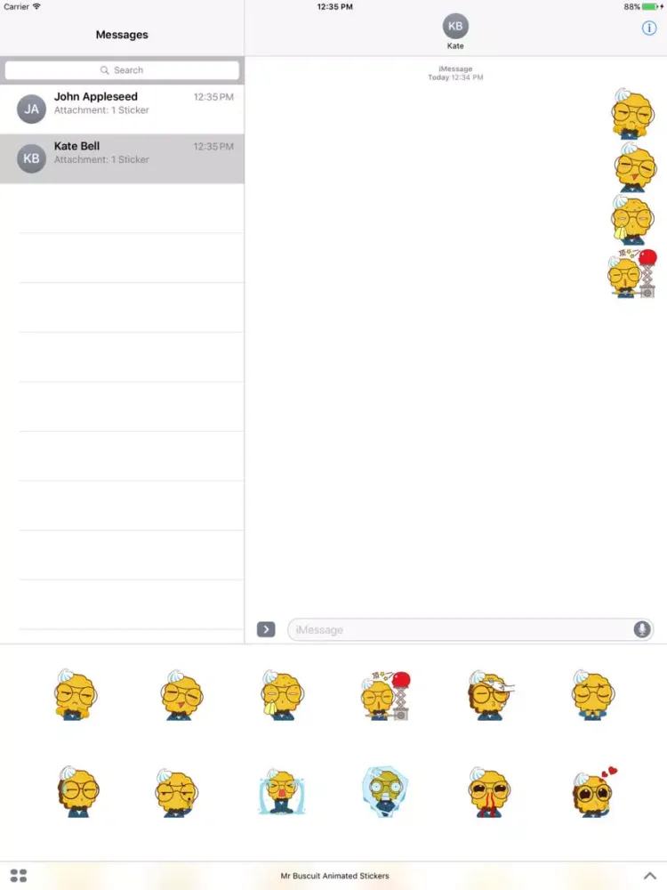 Capturas de tela do Mr. Biscuit Animated Stickers For iMessage iPad
