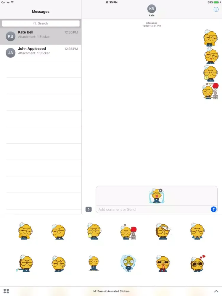 Capturas de tela do Mr. Biscuit Animated Stickers For iMessage iPad