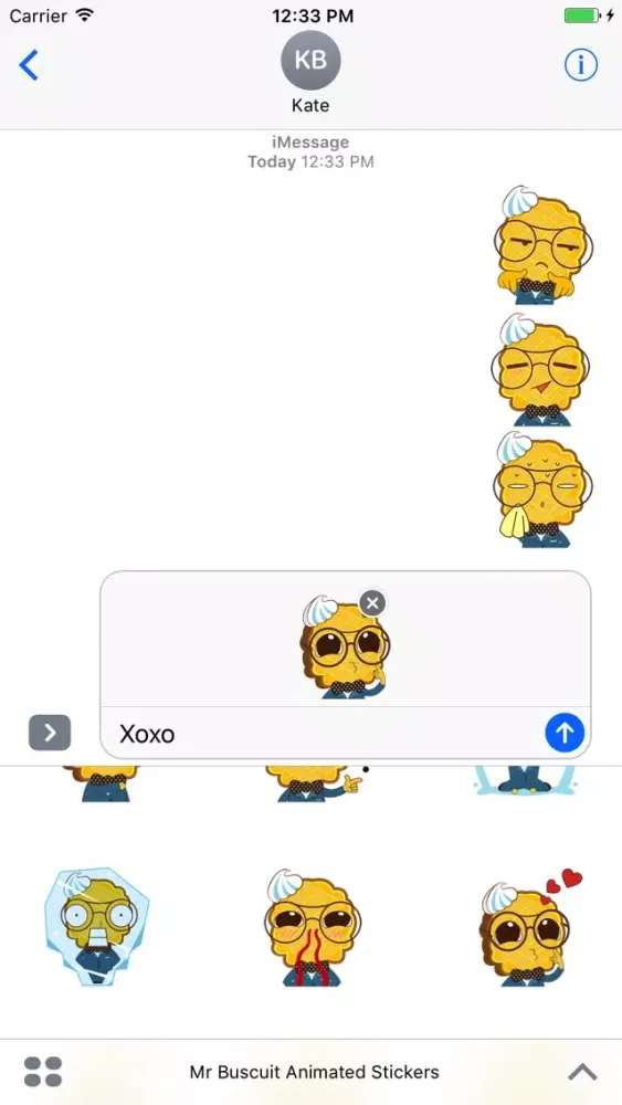 Capturas de tela do Mr. Biscuit Animated Stickers For iMessage