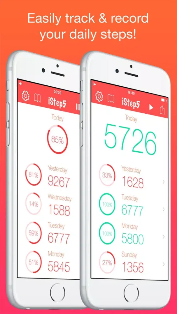 Captures d'écran de iStep5 - Pedometer - Daily Activity - Steps, Distance, Calories counter