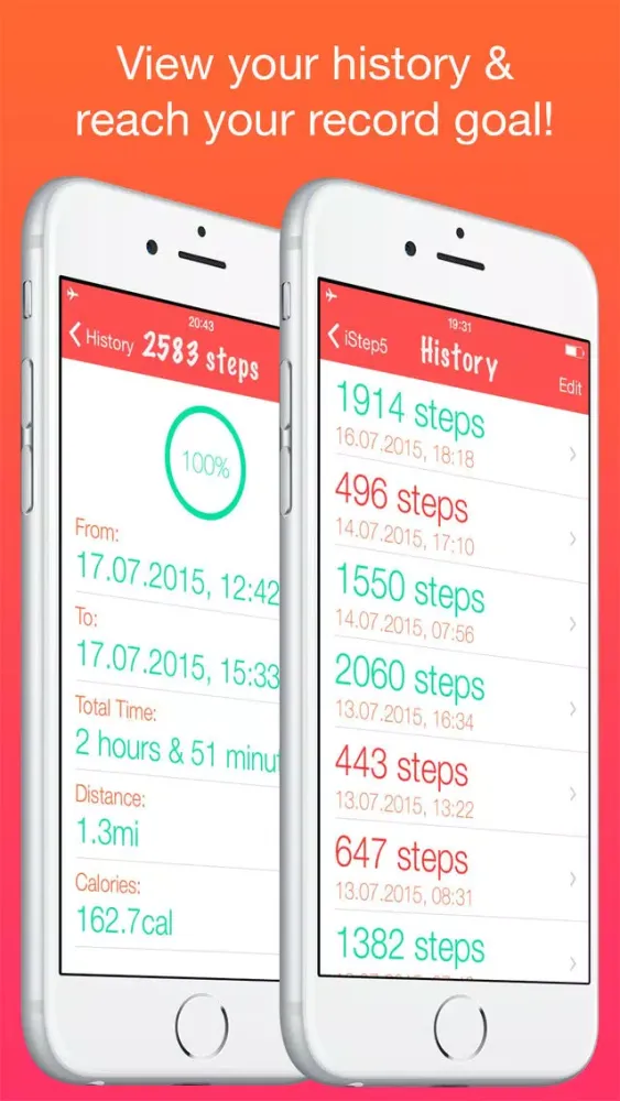 Captures d'écran de iStep5 - Pedometer - Daily Activity - Steps, Distance, Calories counter