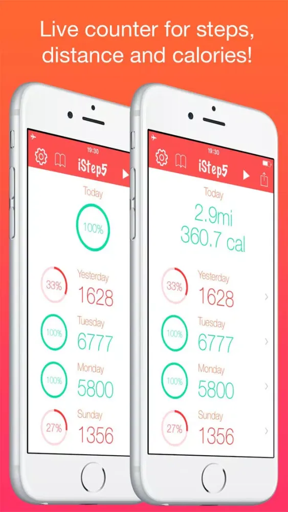 Captures d'écran de iStep5 - Pedometer - Daily Activity - Steps, Distance, Calories counter