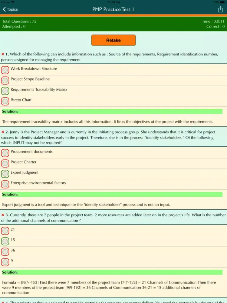 PMP & CAPM Practice Tests iPad  Screenshots