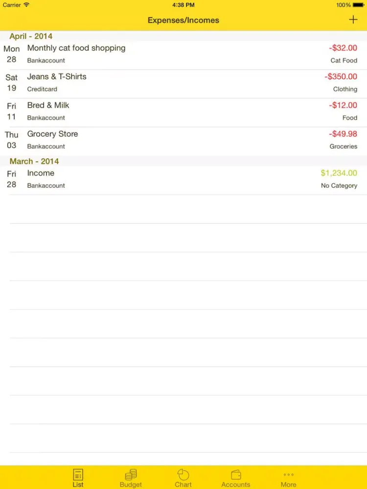 Capturas de tela do MoneyBunny iPad 