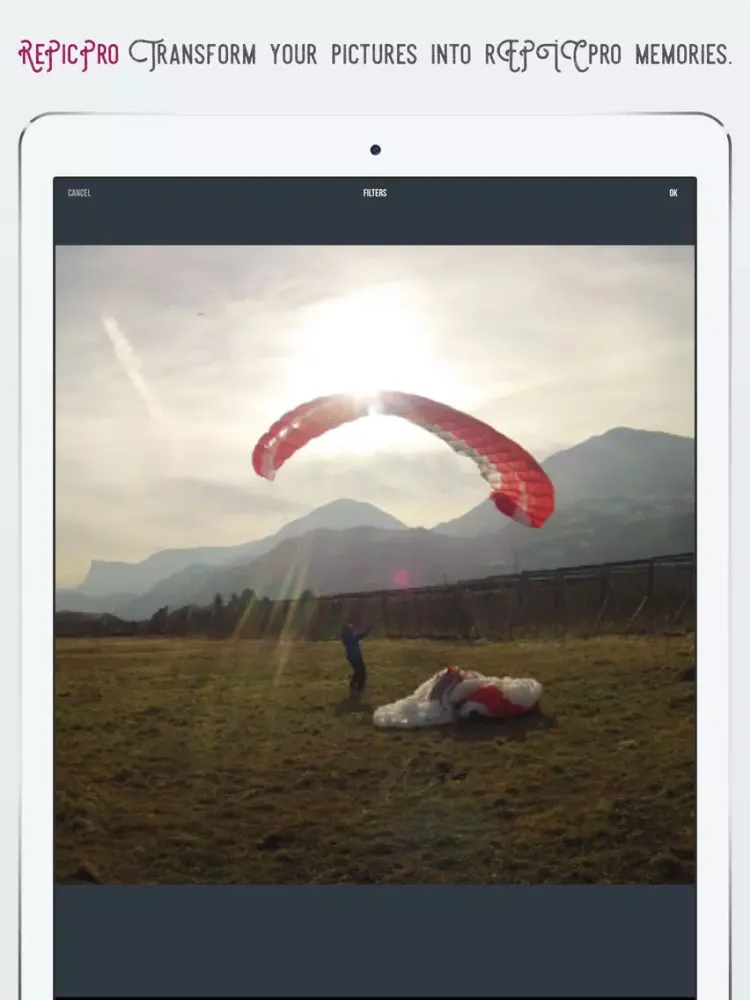 Tangkapan layar RePicPro iPad 