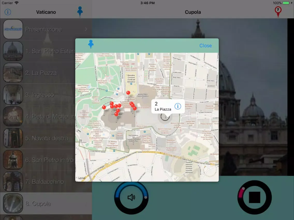 Zrzuty ekranu Vaticano Giracittà iPad 